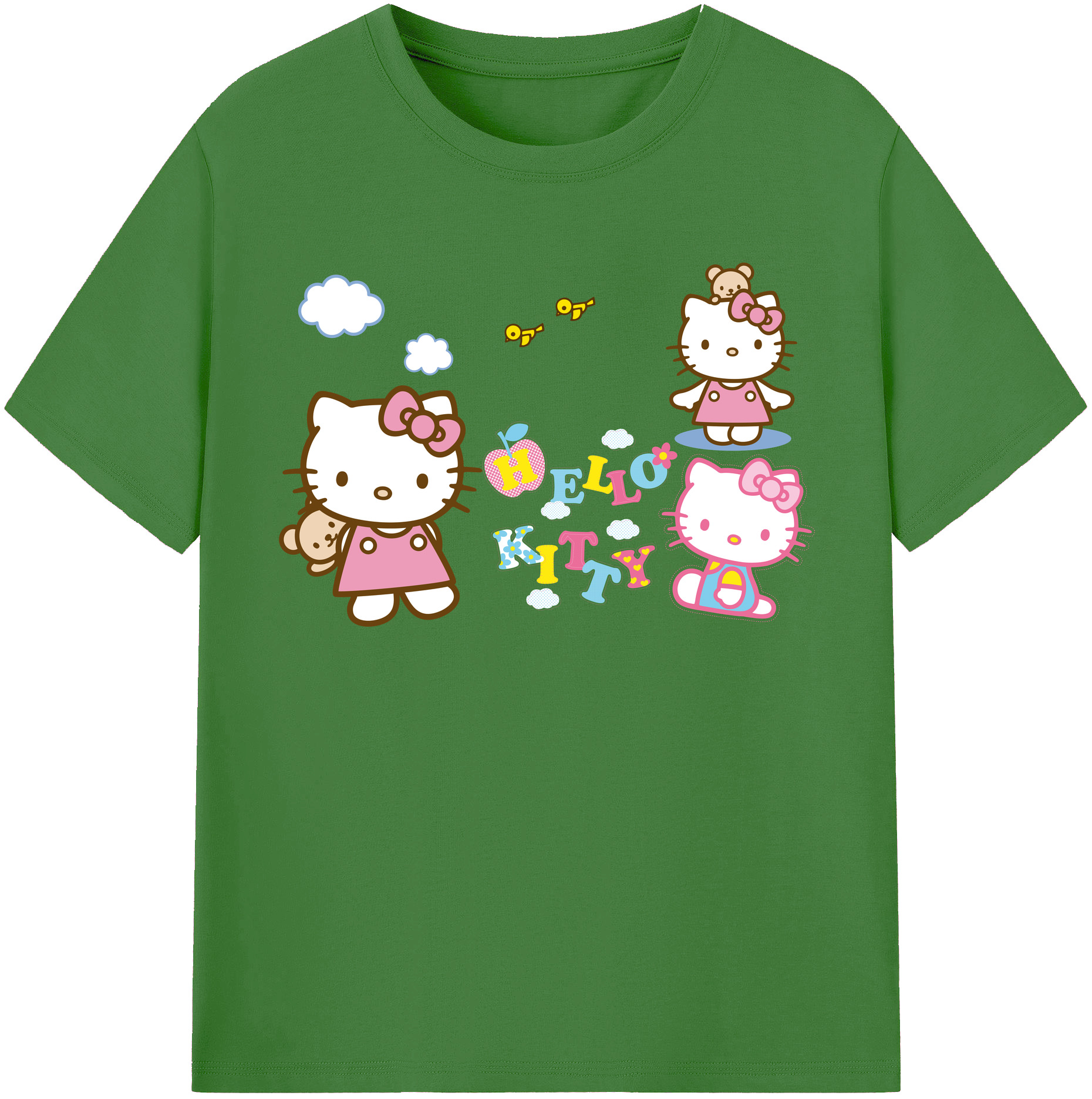 （画像用） Hello Kitty ハローキティ レディースカジュアルプリントTシャツ（綿100％）